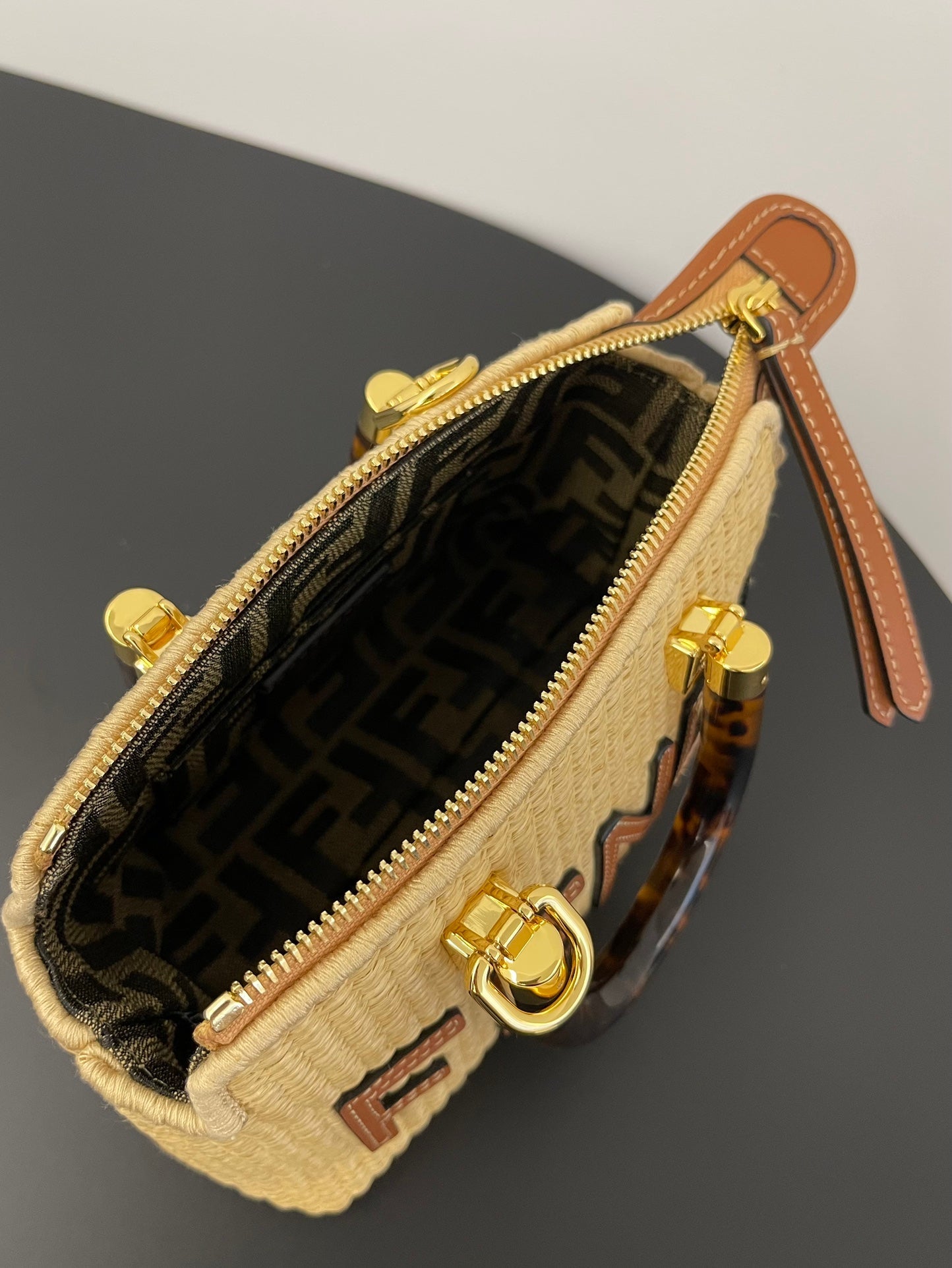 BY THE WAY MINI 18 IN BEIGE STRAW AND BROWN CALFSKIN TRIM mysite