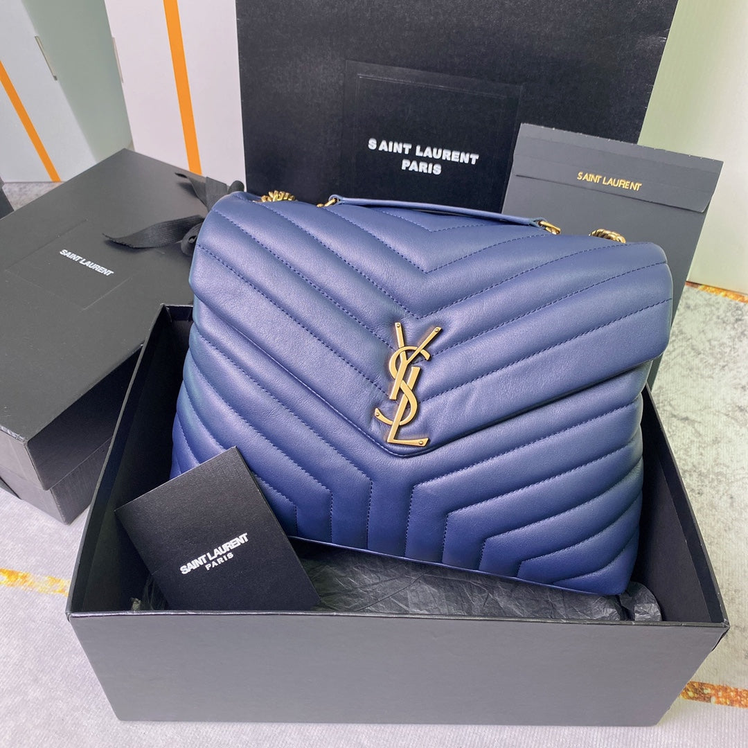 LOULOU MEDIUM 32 BLUE QUILTED LEATHER mysite