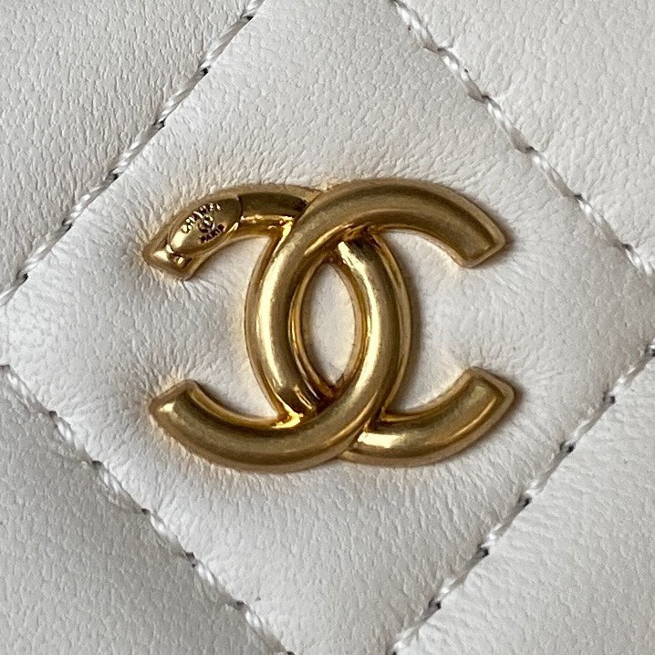SMALL VANITY CASE 17 IN WHITE CALFSKIN GOLD HARDWARE mysite