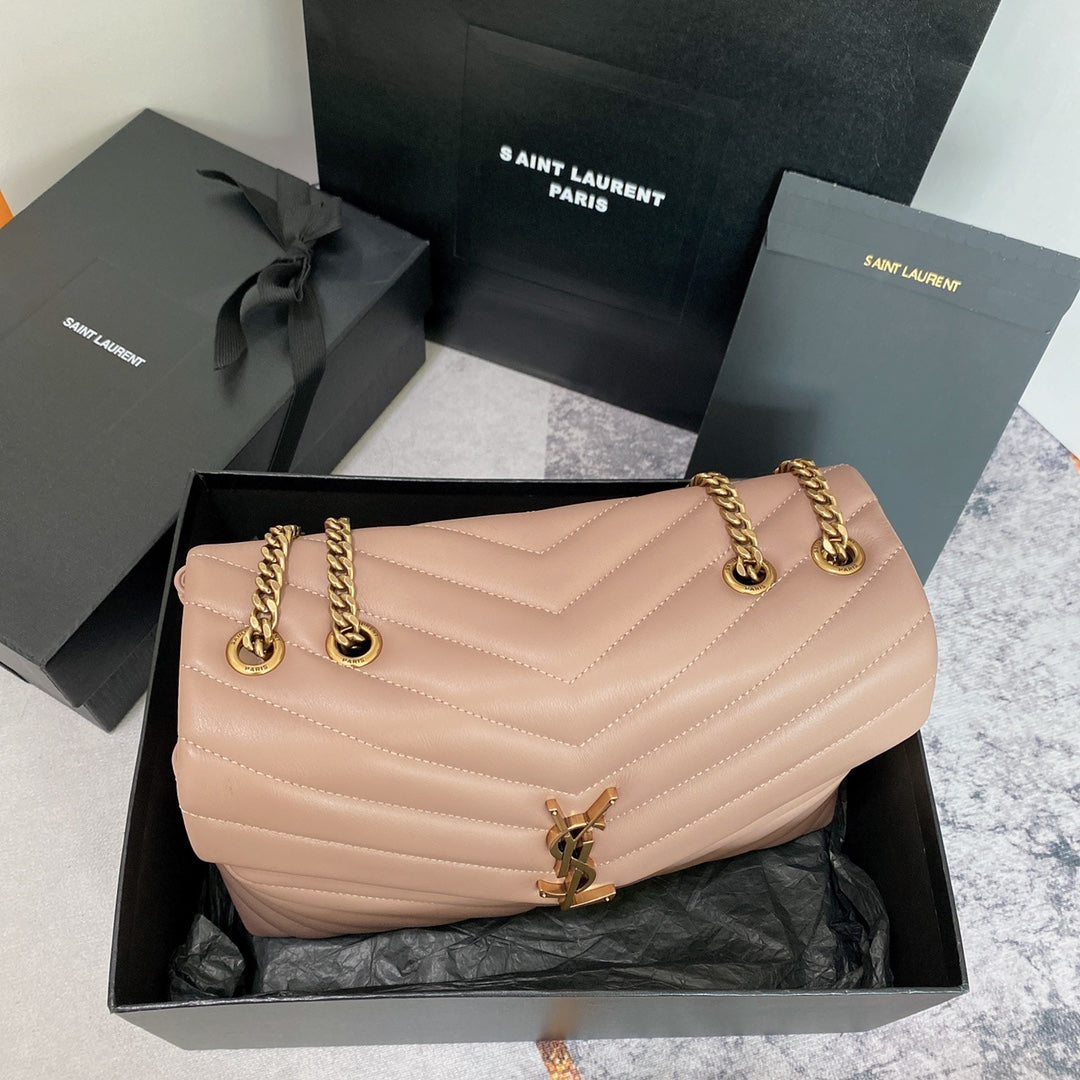 LOULOU MEDIUM 32 DARK BEIGE QUILTED LEATHER GOLD HARDWARE mysite