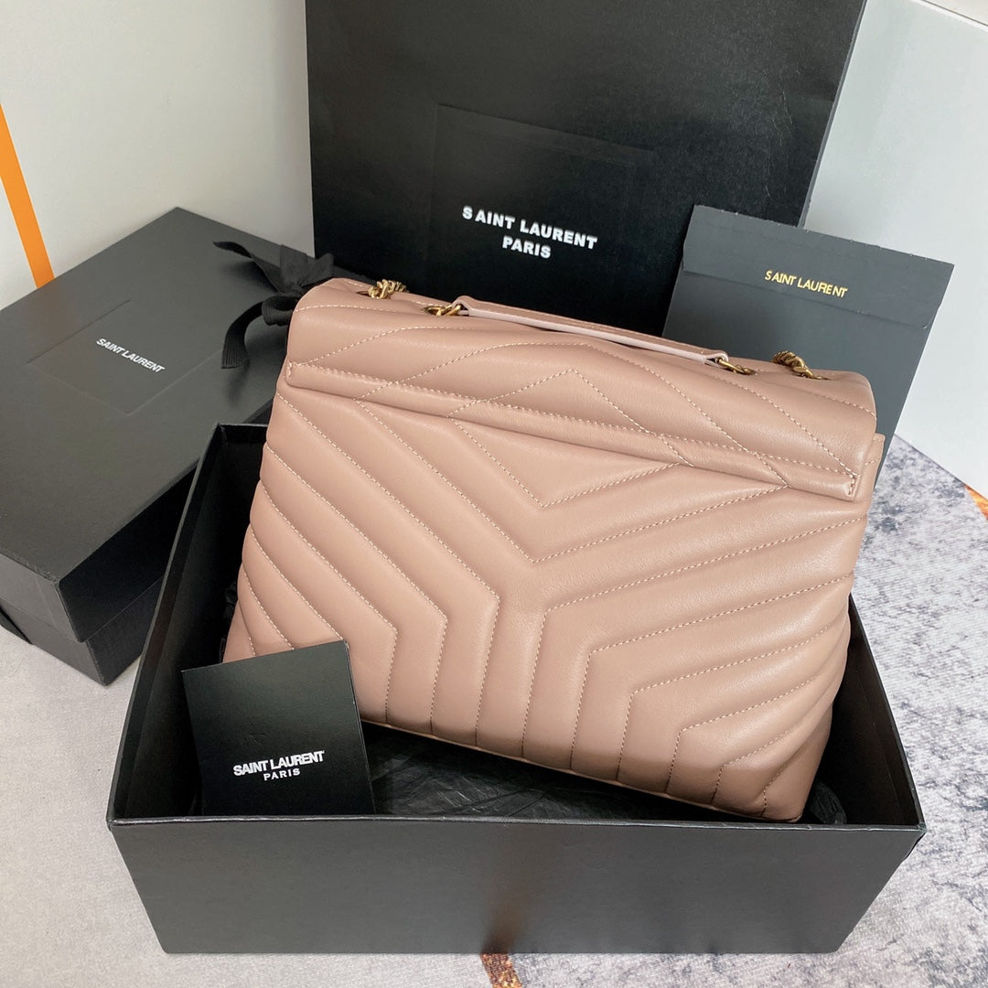 LOULOU MEDIUM 32 DARK BEIGE QUILTED LEATHER GOLD HARDWARE mysite