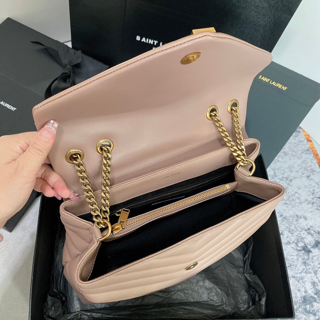 LOULOU MEDIUM 32 DARK BEIGE QUILTED LEATHER GOLD HARDWARE mysite