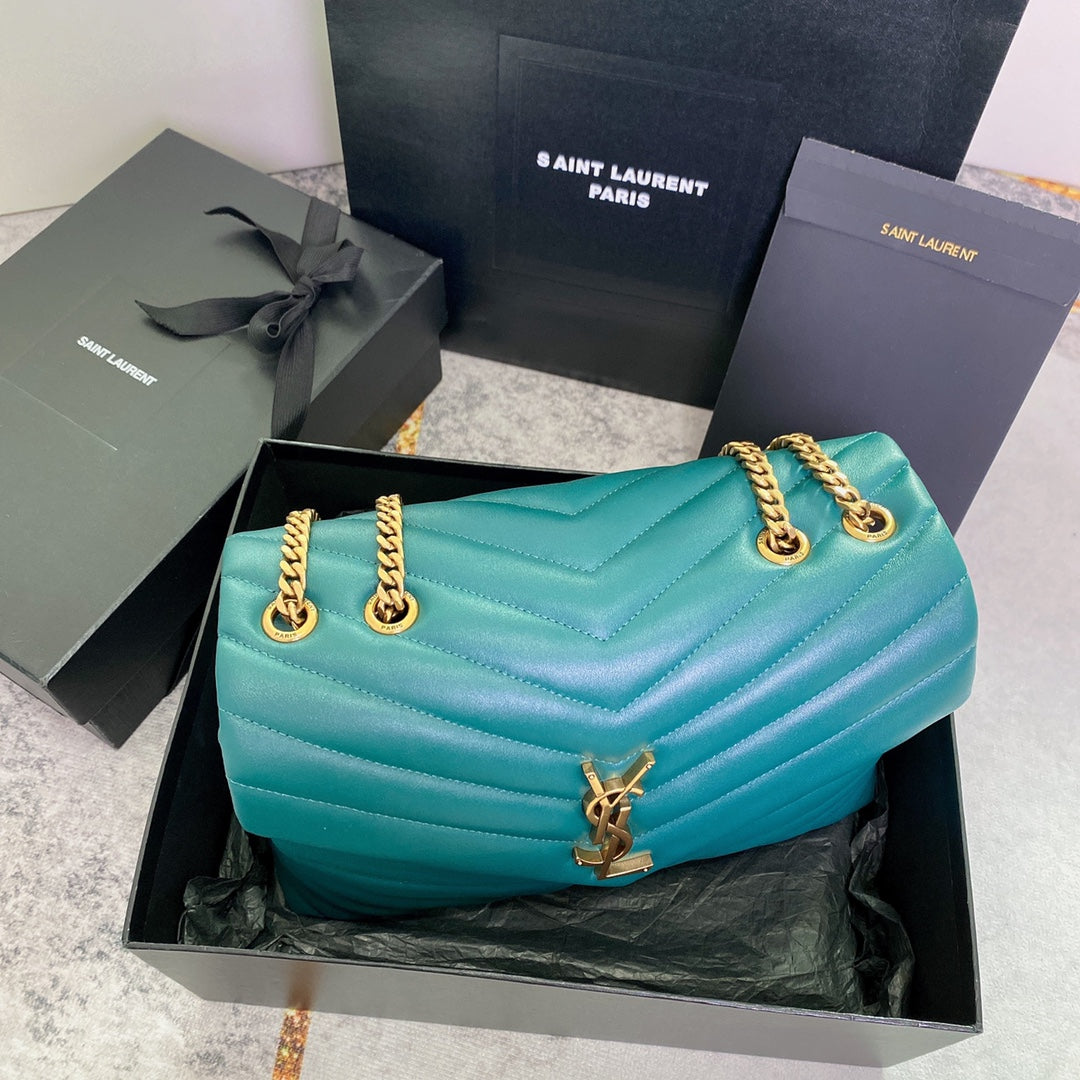 LOULOU MEDIUM 32 TURQUOISE GREEN QUILTED LEATHER GOLD HARDWARE mysite