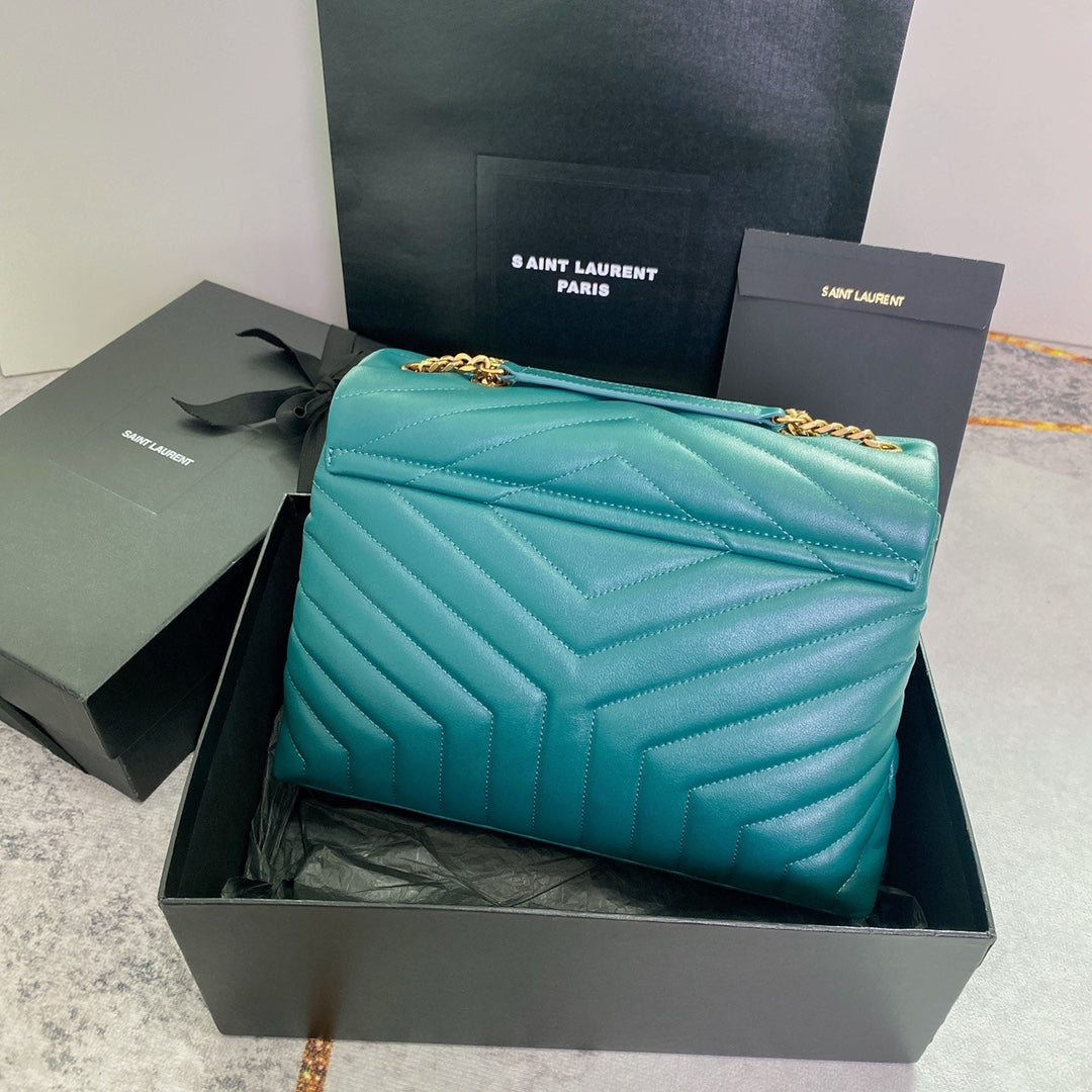 LOULOU MEDIUM 32 TURQUOISE GREEN QUILTED LEATHER GOLD HARDWARE mysite
