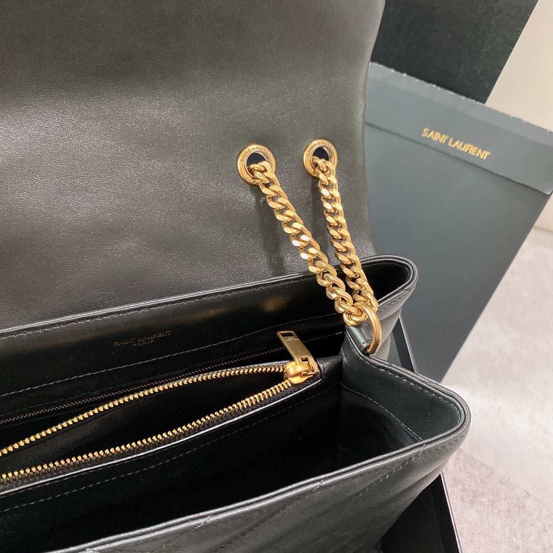 LOULOU MEDIUM 32 BLACK QUILTED LEATHER GOLD HARDWARE mysite