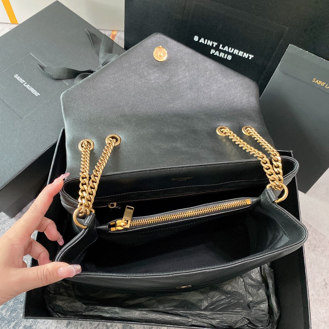 LOULOU MEDIUM 32 BLACK QUILTED LEATHER GOLD HARDWARE mysite