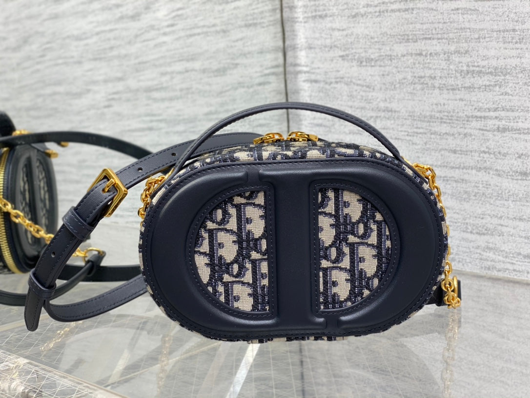 CD Oval camera bag 18 blue monogram cowhide leather mysite