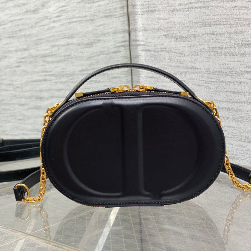 CD Oval camera bag 18 black cowhide leather mysite