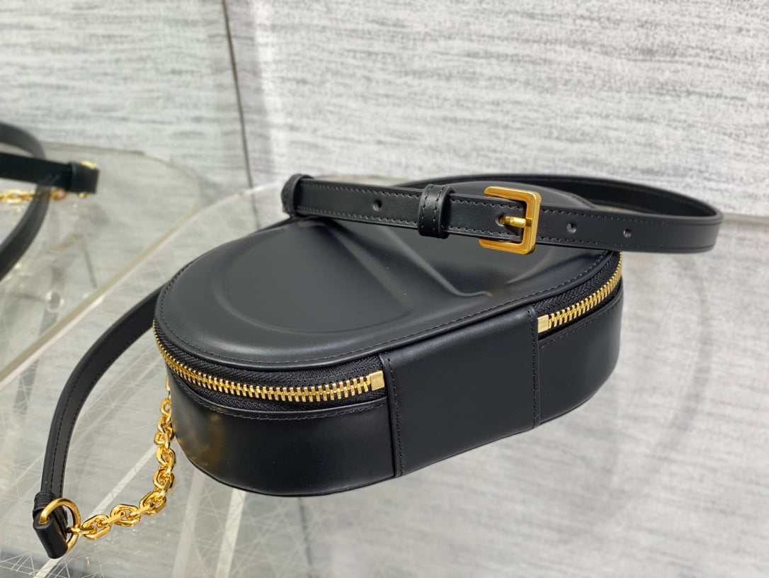 CD Oval camera bag 18 black cowhide leather mysite