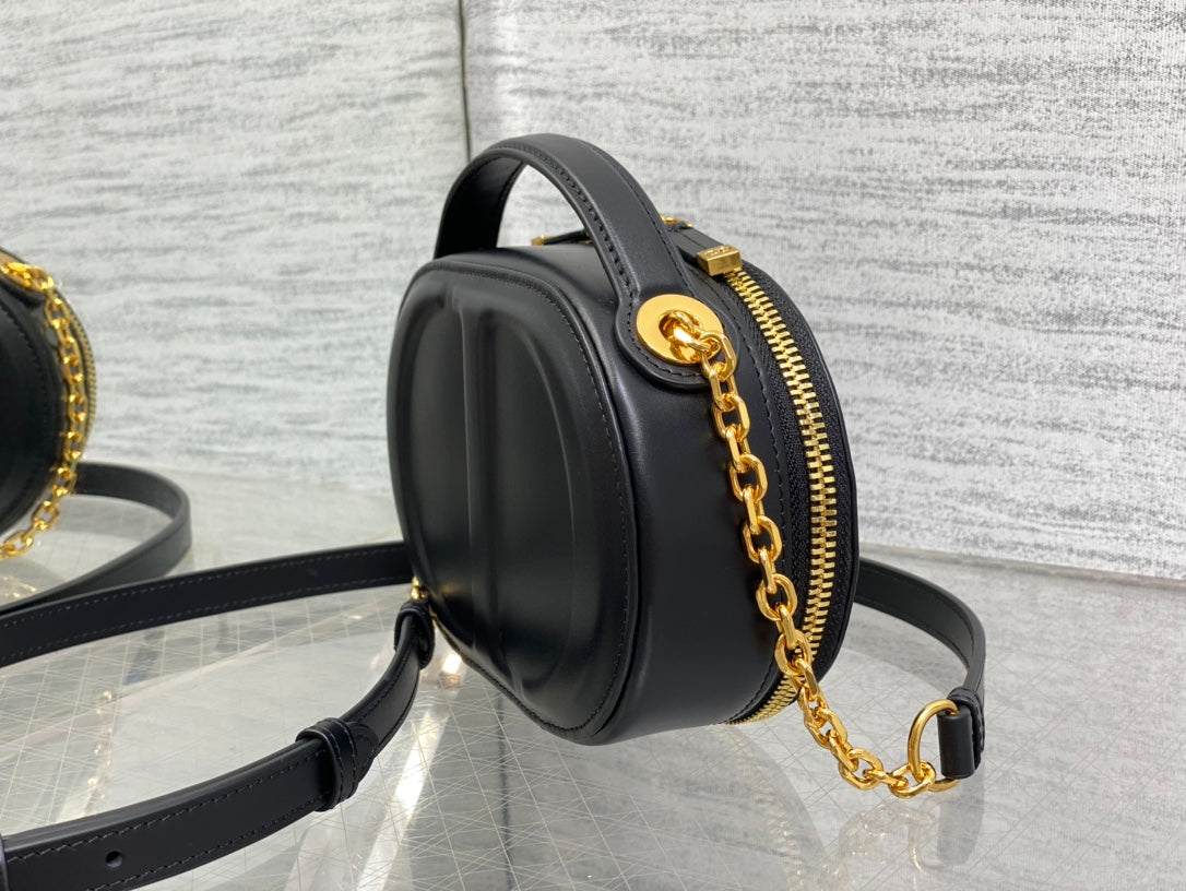 CD Oval camera bag 18 black cowhide leather mysite