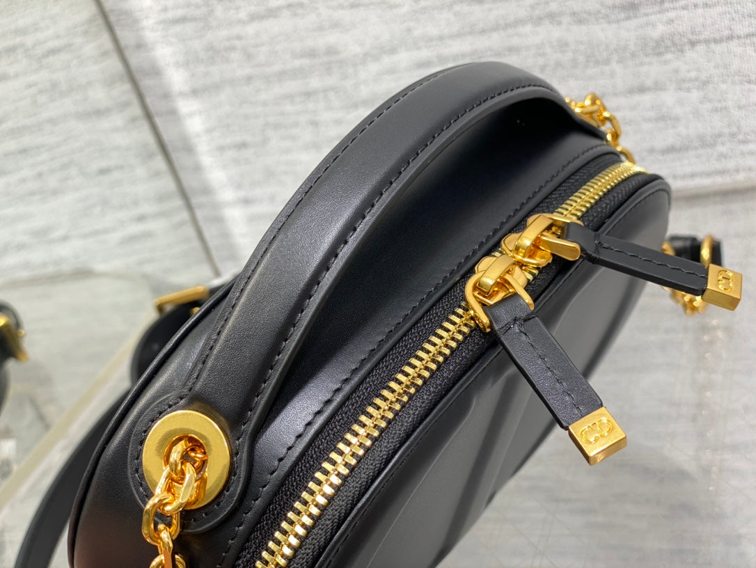 CD Oval camera bag 18 black cowhide leather mysite