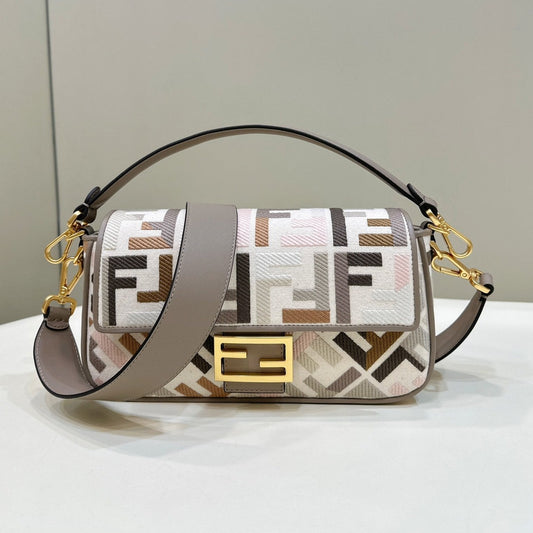 BAGUETTE CANVAS 27 BAG GREY STRAP WITH MULTICOLOUR EMBROIDERY GOLD HARDWARE mysite