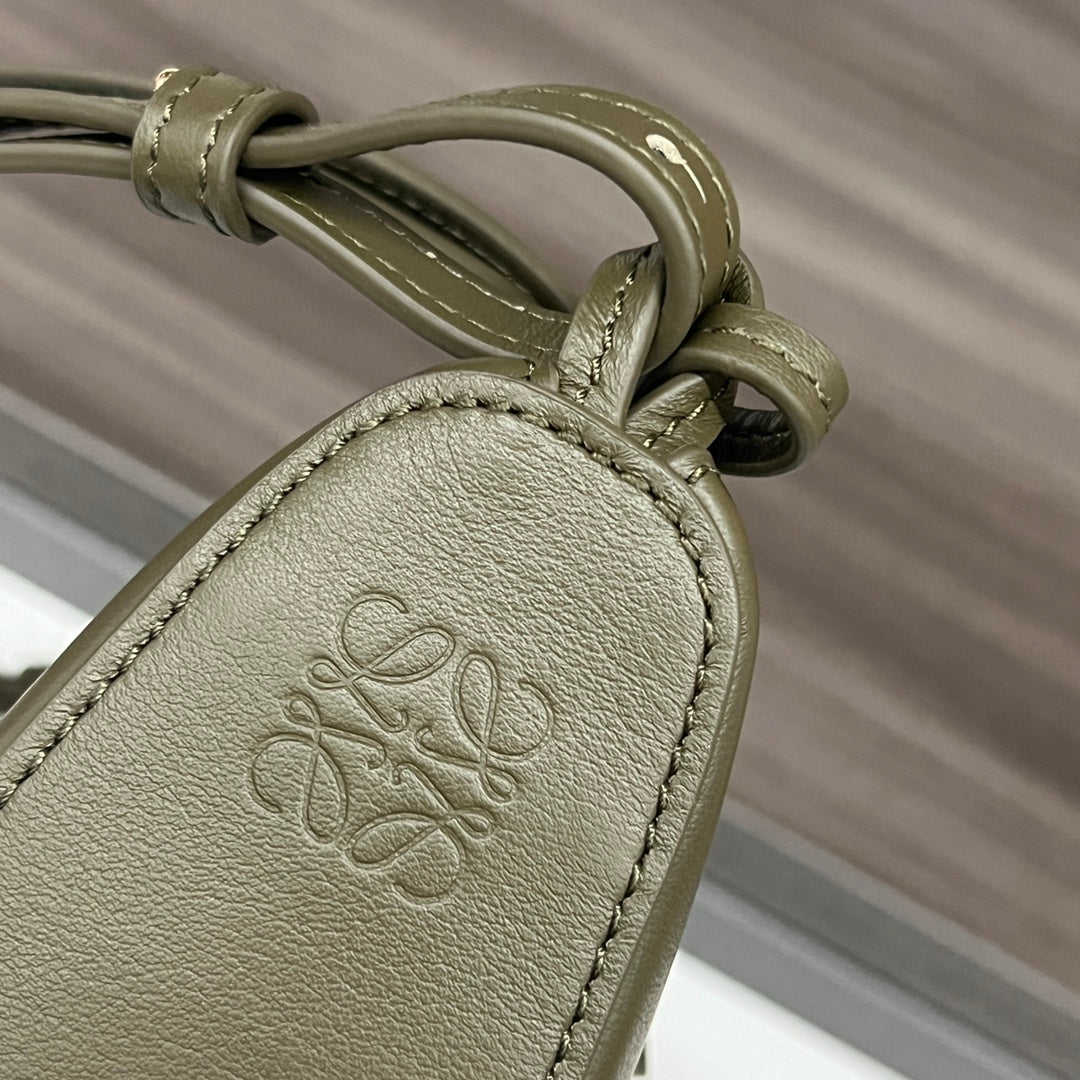 LOE LUNA HOBO 28 BAG IN DARK OLIVE GREEN CALFSKIN mysite