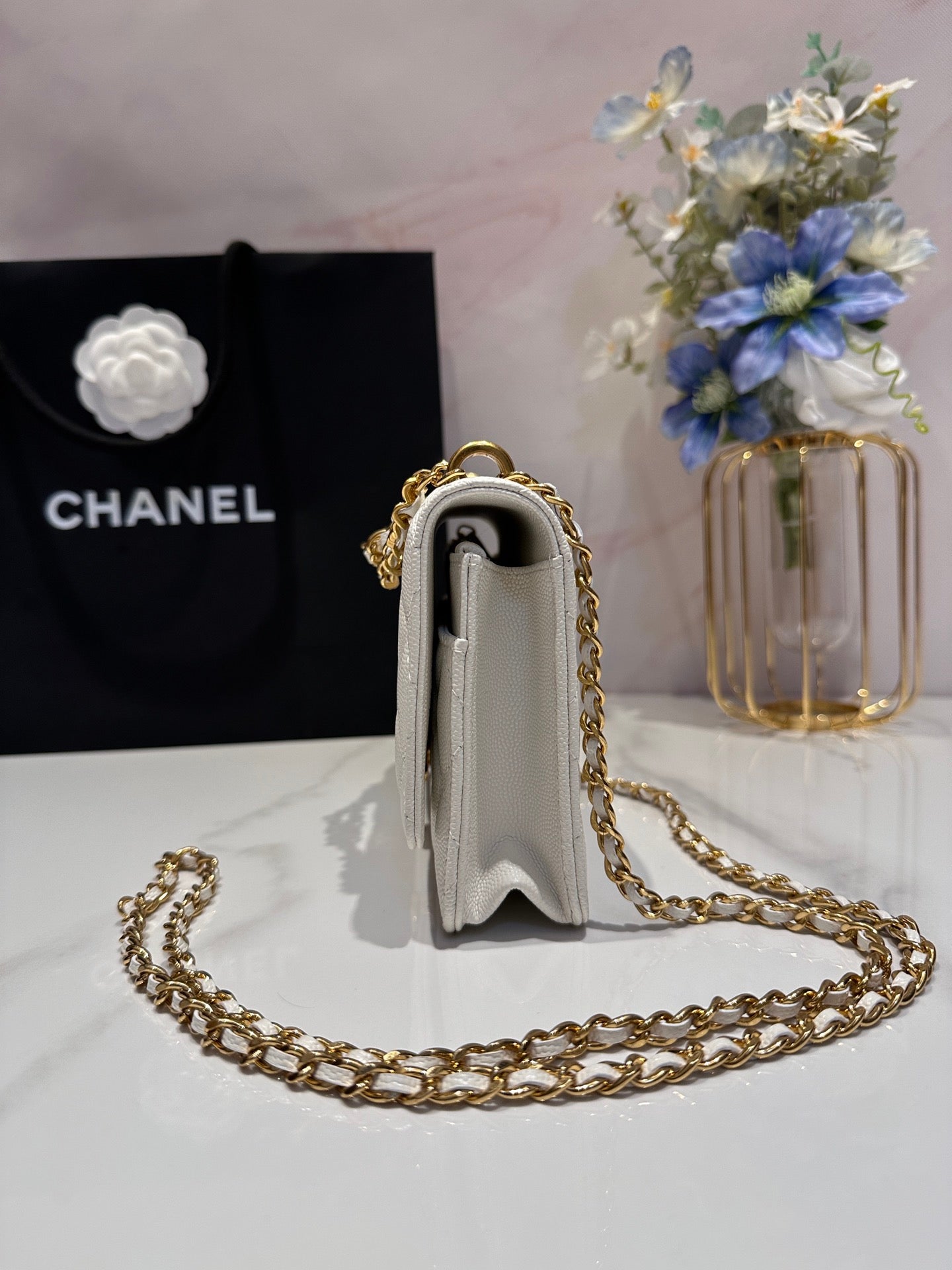 CC 24K Woc 19cm Cream Grained Calfskin Gold Hardware mysite