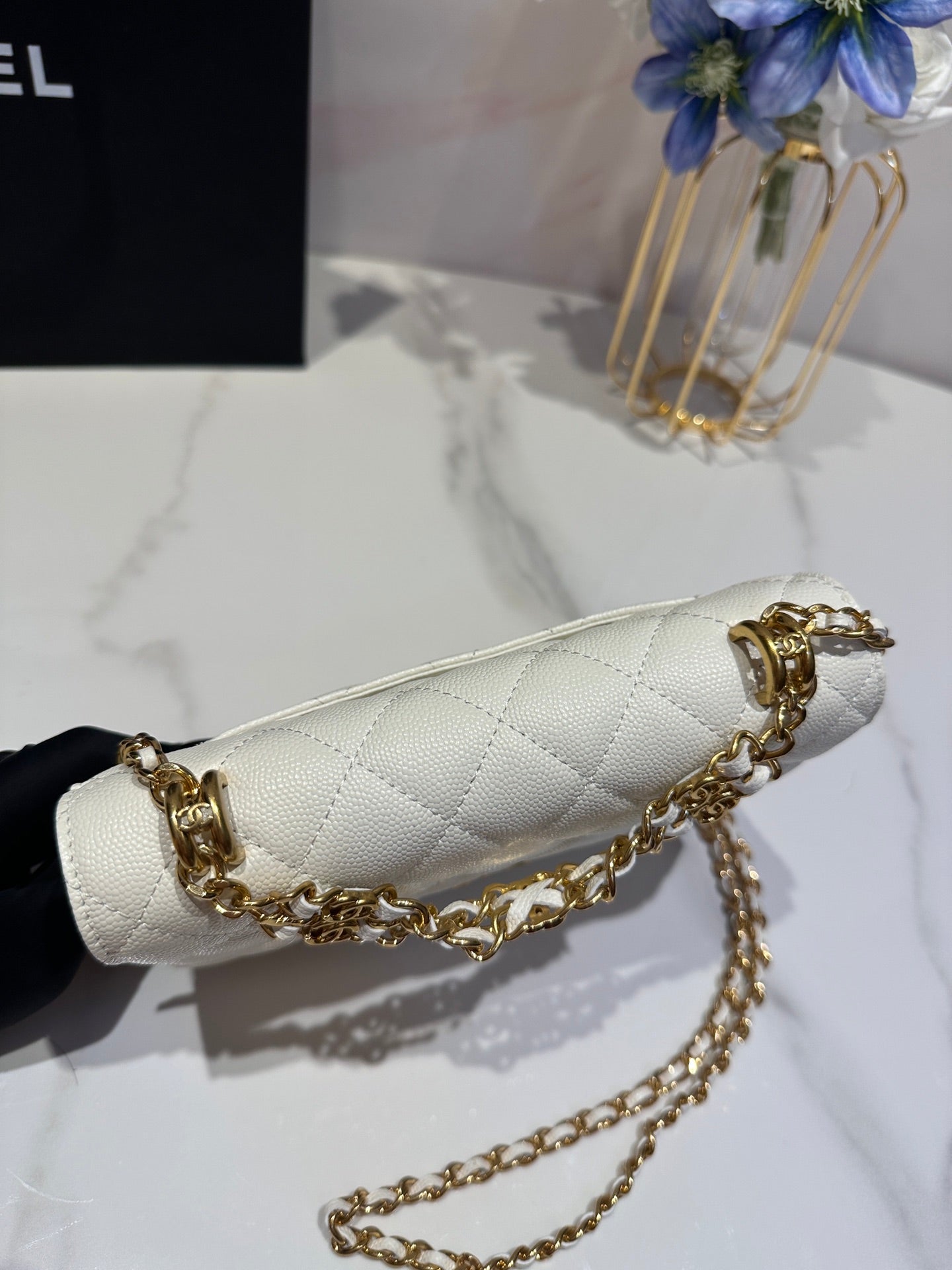 CC 24K Woc 19cm Cream Grained Calfskin Gold Hardware mysite