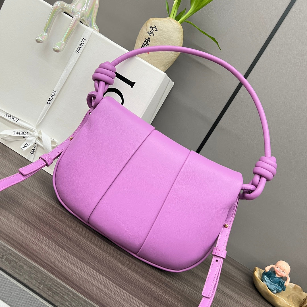 Loew Paseo Shoulder Bag 25cm Light Magenta Cowhide mysite