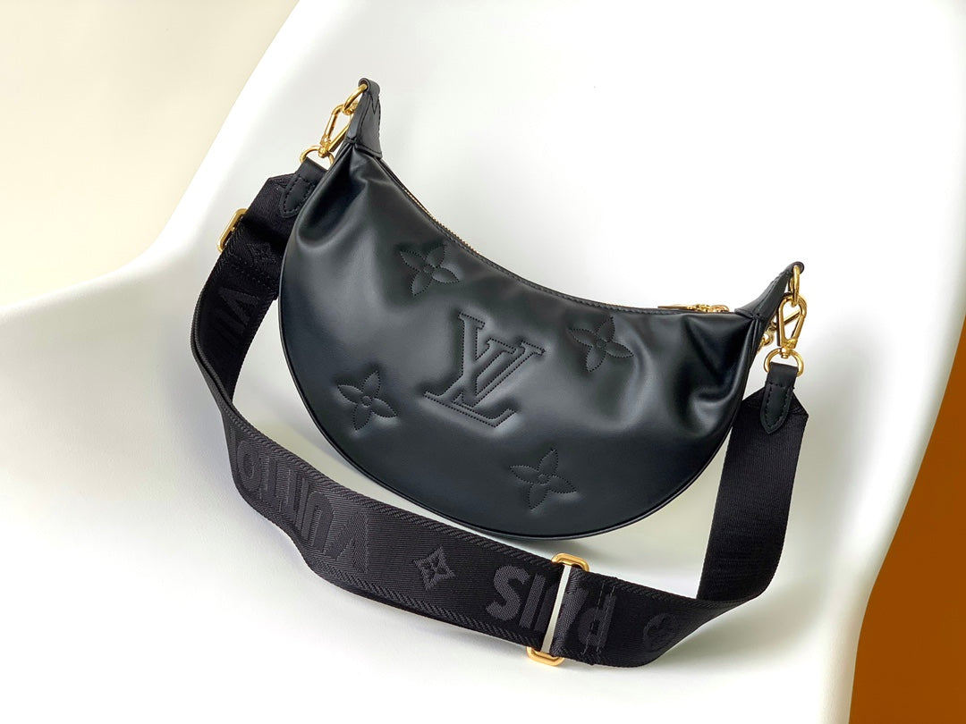 LV Over The Moon Handbag 27.5cm Black Embroidered Smooth Calfskin mysite