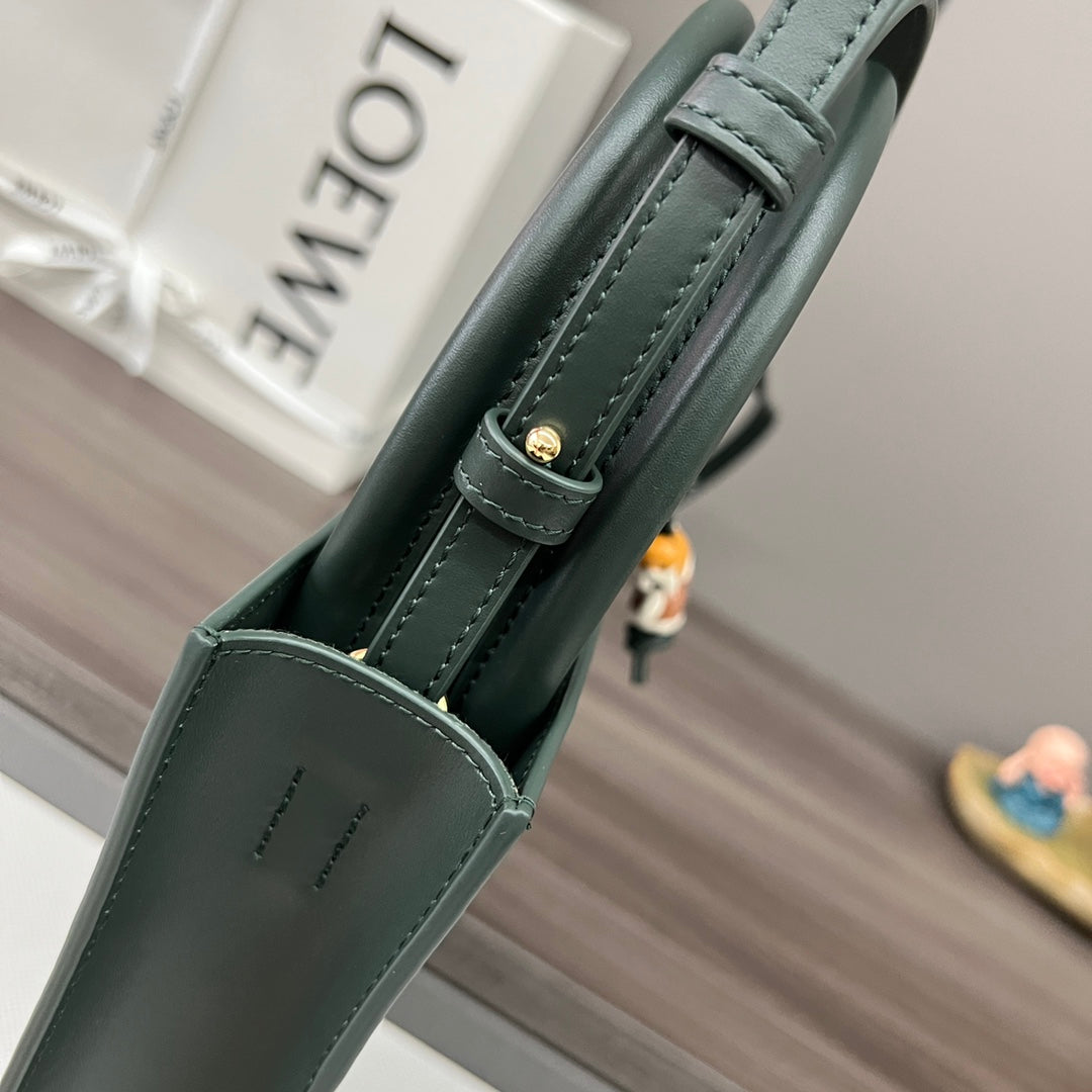 STANDARD A5 TOTE BAG IN GREEN FOREST CALFSKIN mysite