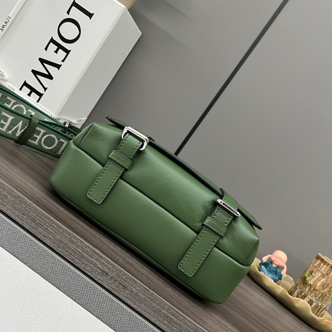 Loew Military Dark Green Leather Messager Bag mysite
