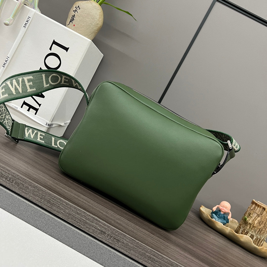 Loewe XS Military Messenger Bag 24.5 Olive Green Cowhide mysite