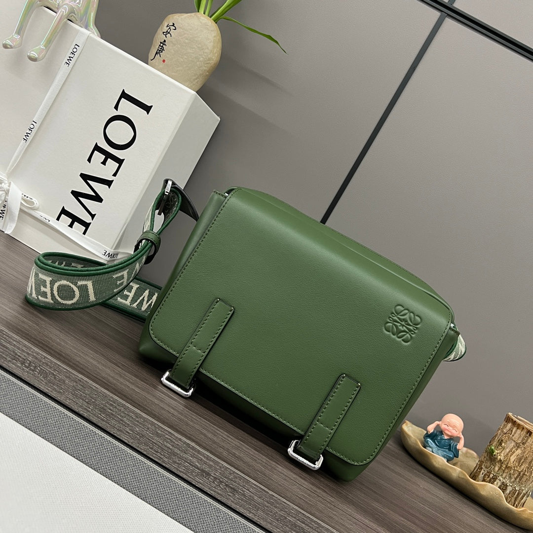 Loewe XS Military Messenger Bag 24.5 Olive Green Cowhide mysite