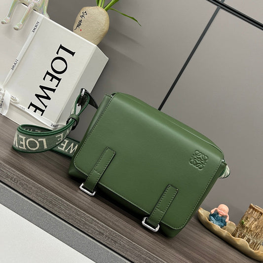 Loewe XS Military Messenger Bag 24.5 Olive Green Cowhide mysite