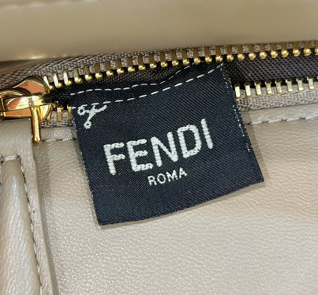 PEEKABOO 24 IN WHITE MIX BROWN INTERLACED CALFSKIN GOLD HARDWARE mysite