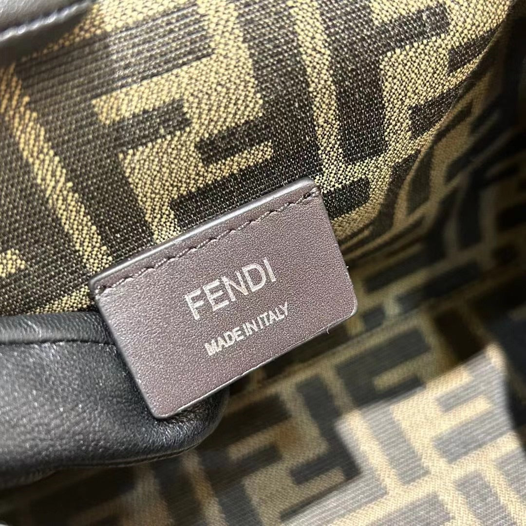 FENDI FIRST MINI 25 IN BLACK CALFSKIN BAG SILVER HARDWARE mysite