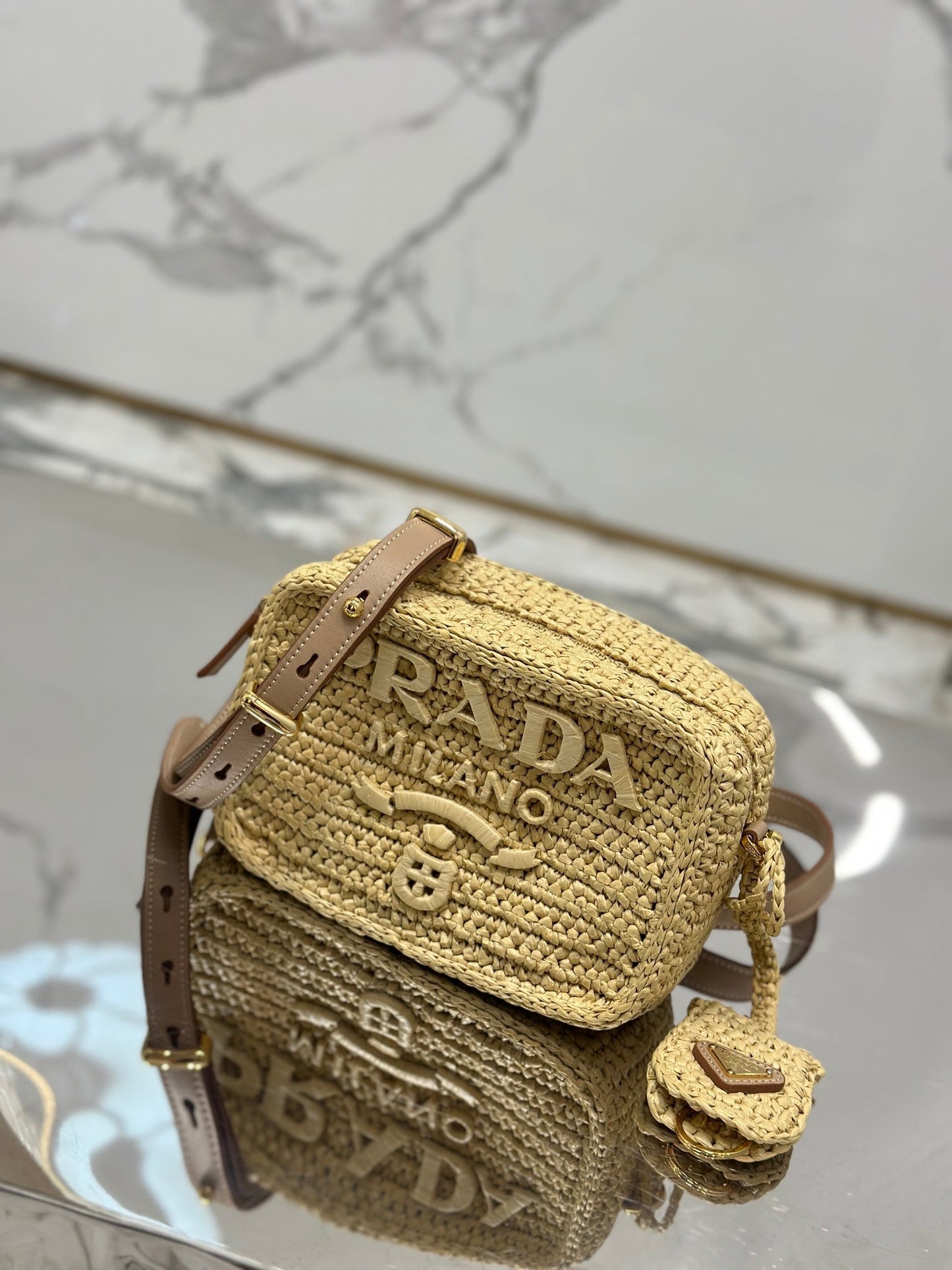 CAMERA BAG 20 IN BEIGE WOVEN RAFFIA mysite