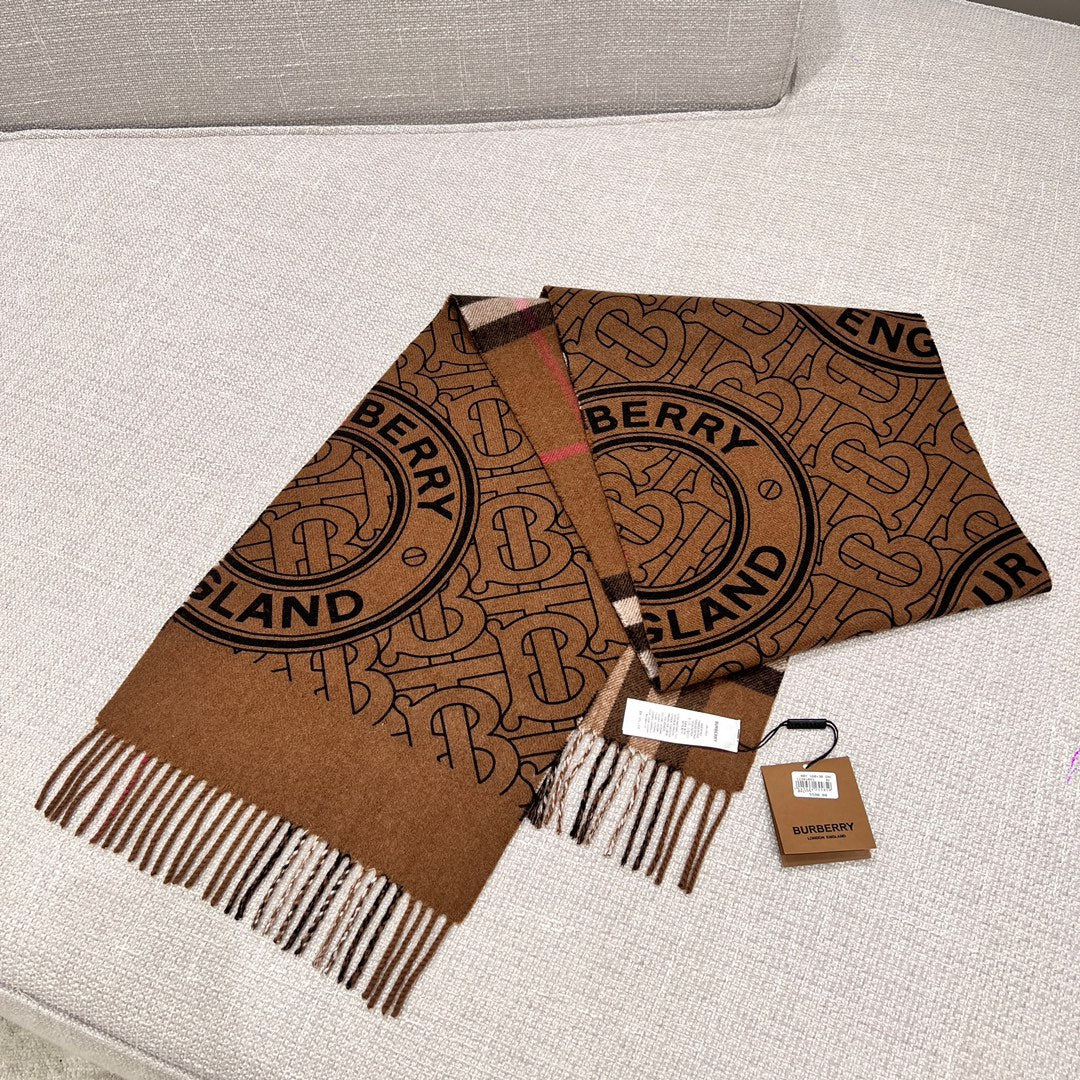 SCARF 168 CM IN CHOCOLATE BROWN CASHMERE 410086 mysite