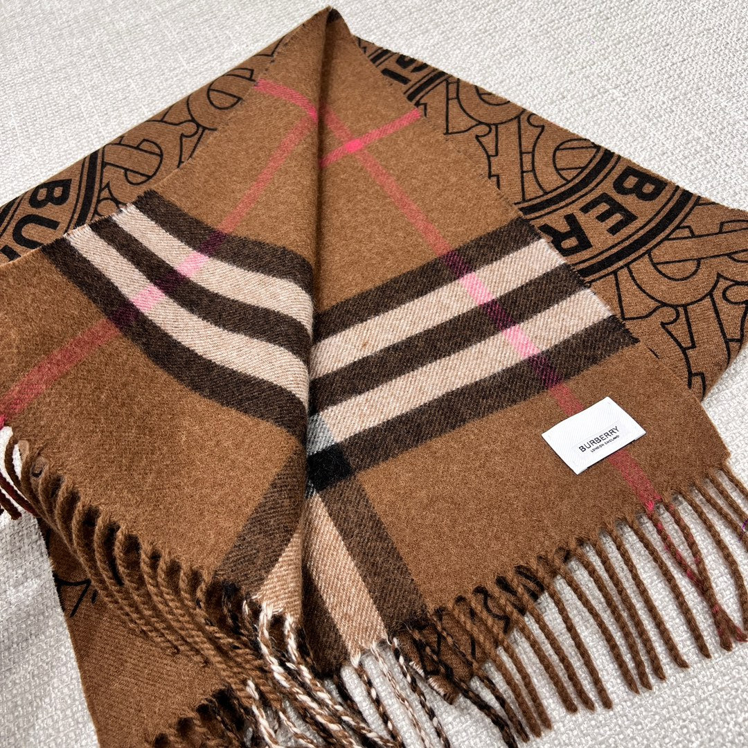 SCARF 168 CM IN CHOCOLATE BROWN CASHMERE 410086 mysite