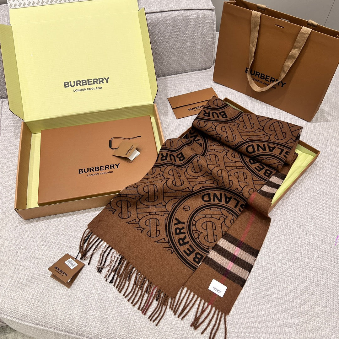 SCARF 168 CM IN CHOCOLATE BROWN CASHMERE 410086 mysite