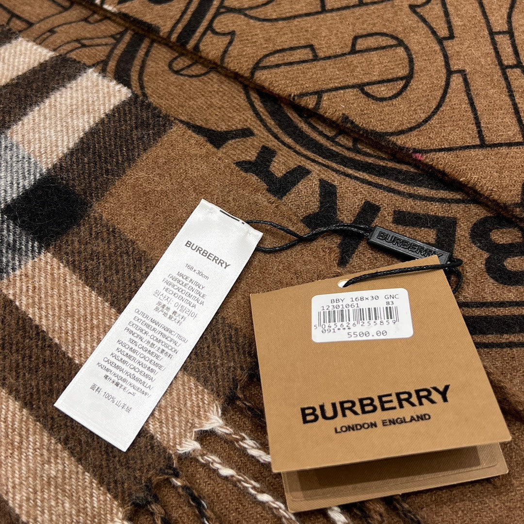 SCARF 168 CM IN CHOCOLATE BROWN CASHMERE 410086 mysite