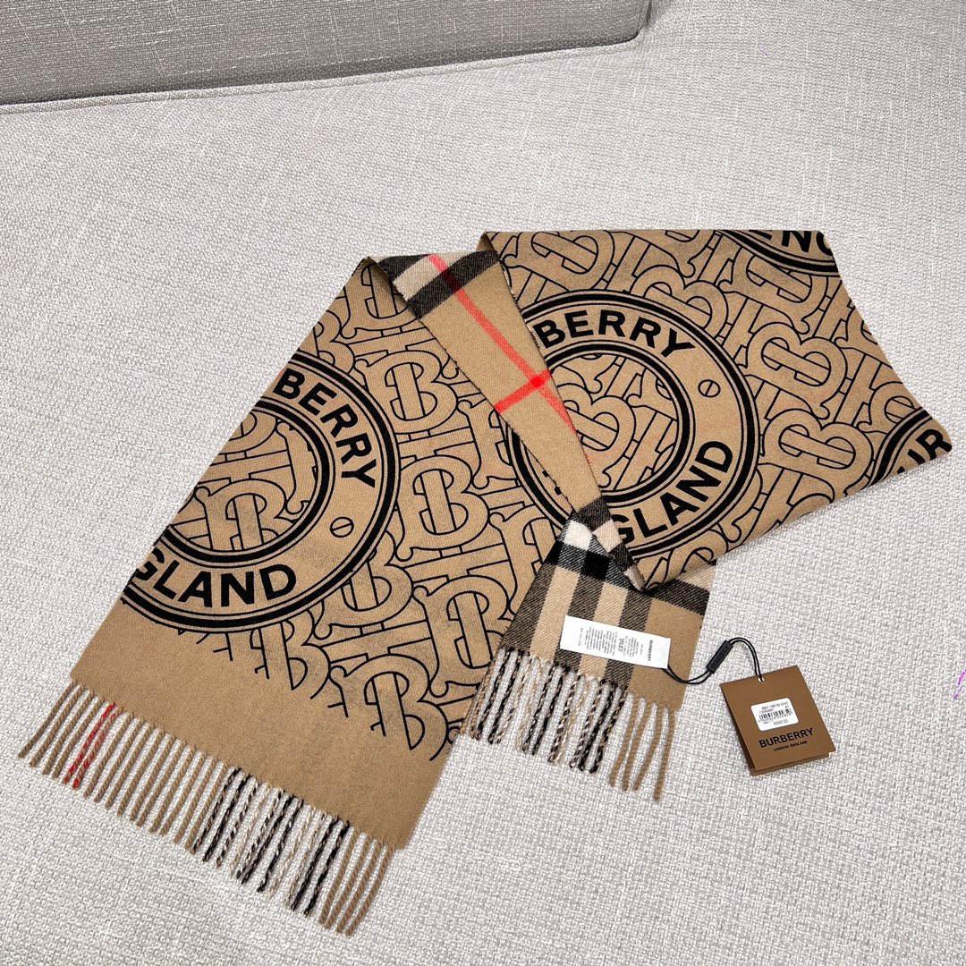 SCARF 168 CM IN CAMEL BEIGE CASHMERE 410088 mysite