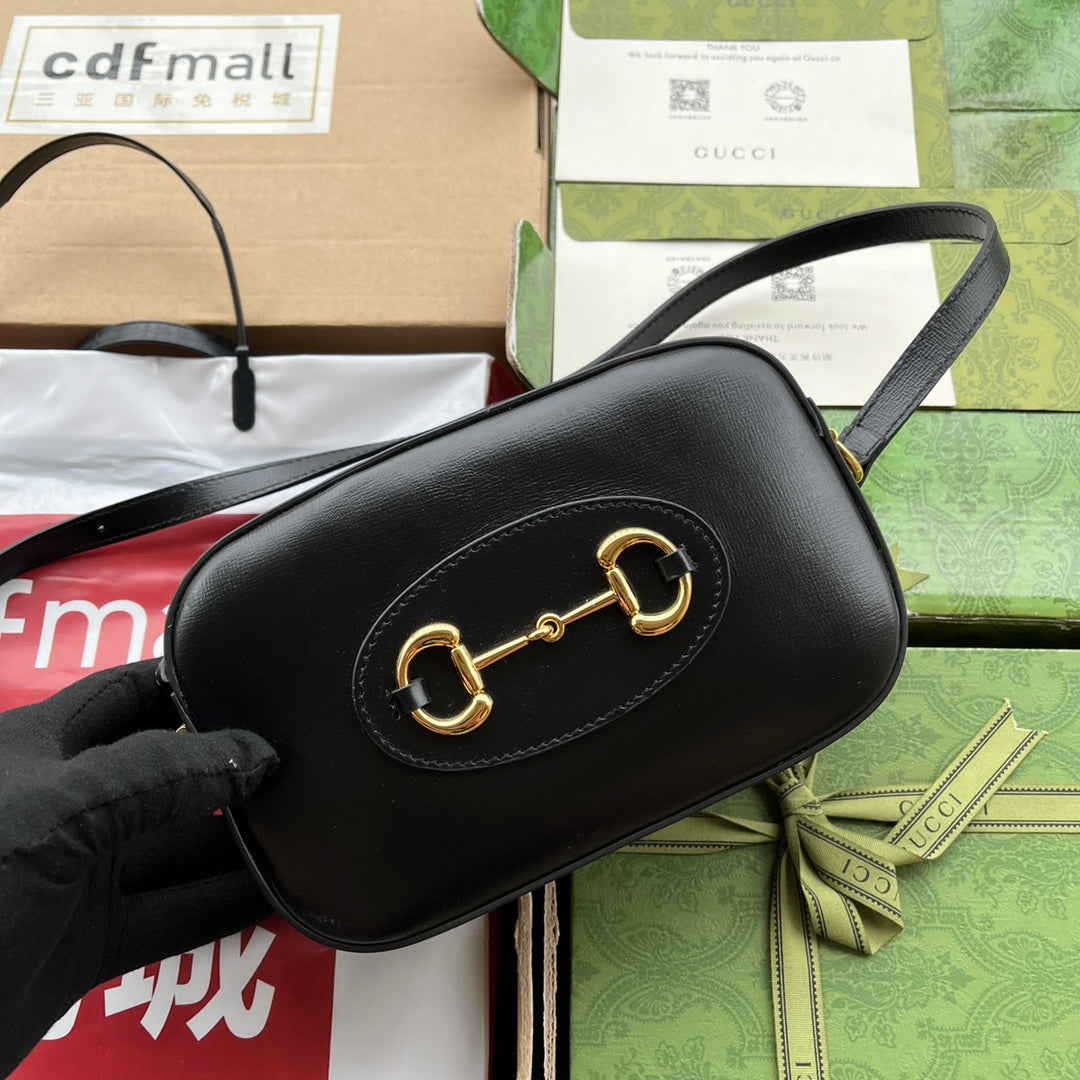 Gucci Horsebit 1995 Small Bag Black Leather 240124 mysite