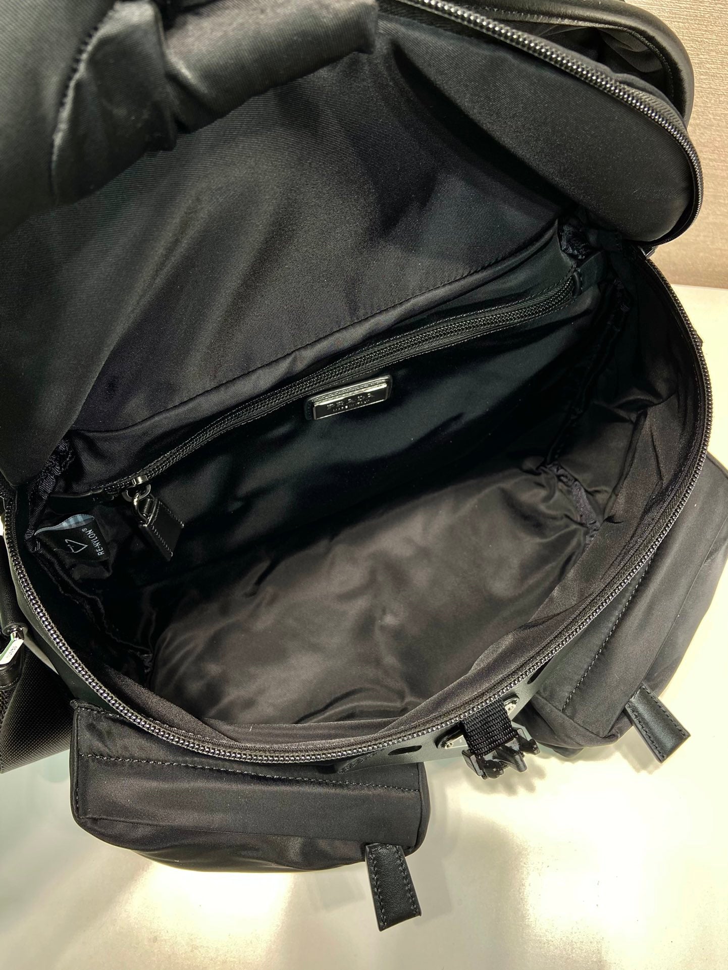 CROSSBODY BAG 29 IN BLACK RE-NYLON AND CALFSKIN TRIM mysite