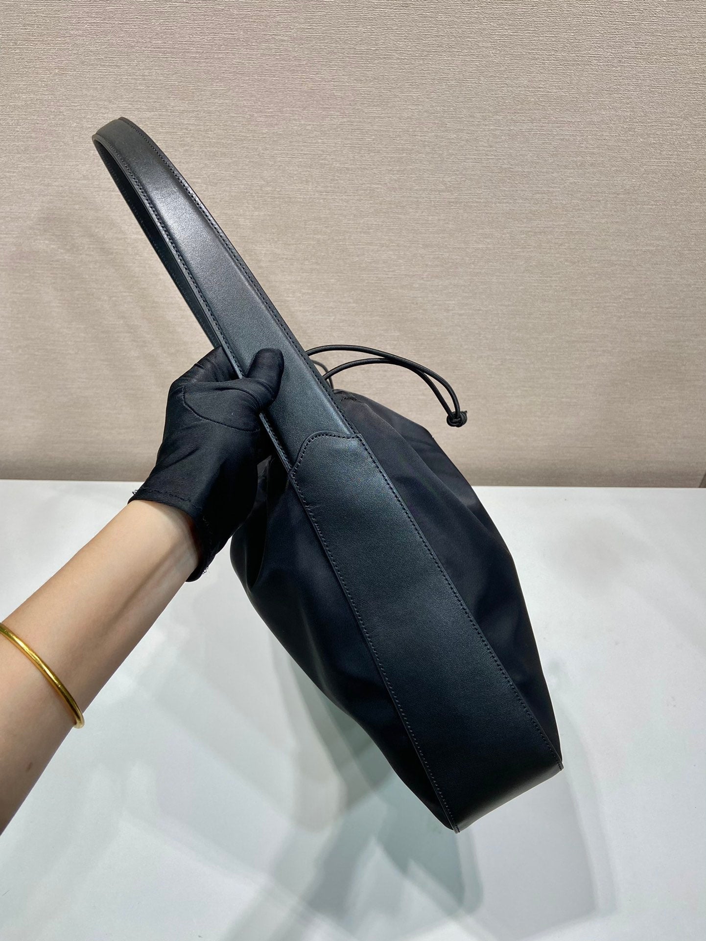 LARGE DRAWSTRING BAG 37 IN BLACK RE-NYLON mysite