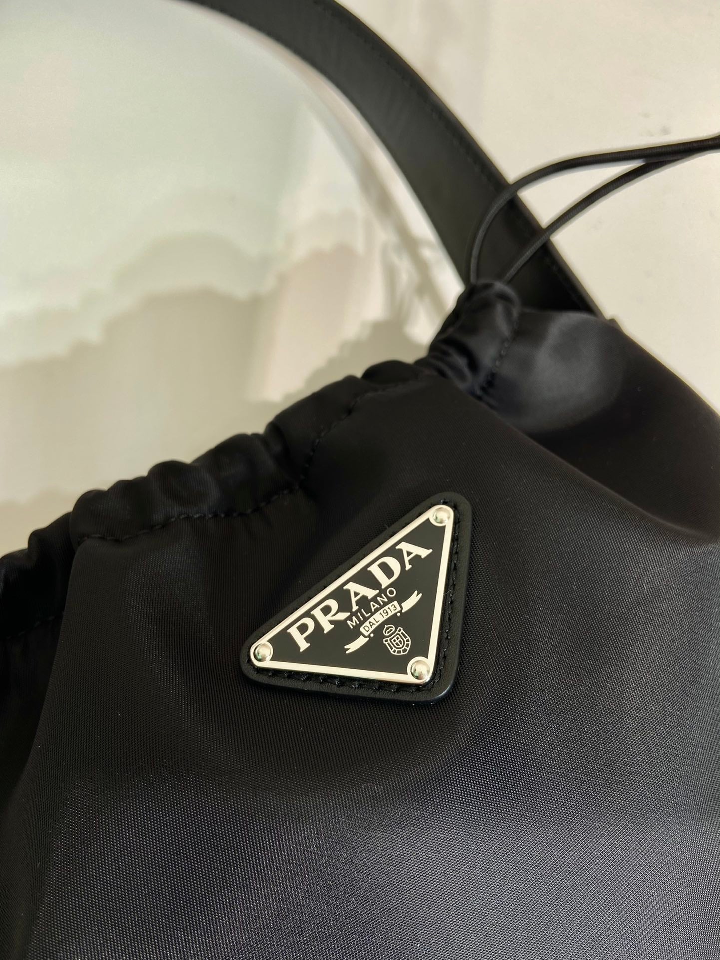 SMALL DRAWSTRING BAG 23 IN BLACK RE-NYLON mysite