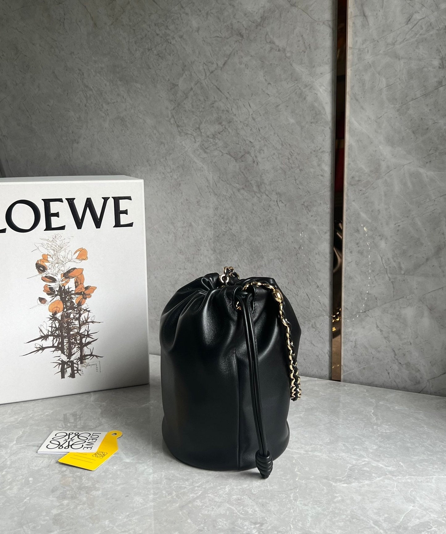 LOE 32 FLAMENCO PURSE BUCKET IN BLACK MELLOW NAPPA LAMBSKIN mysite