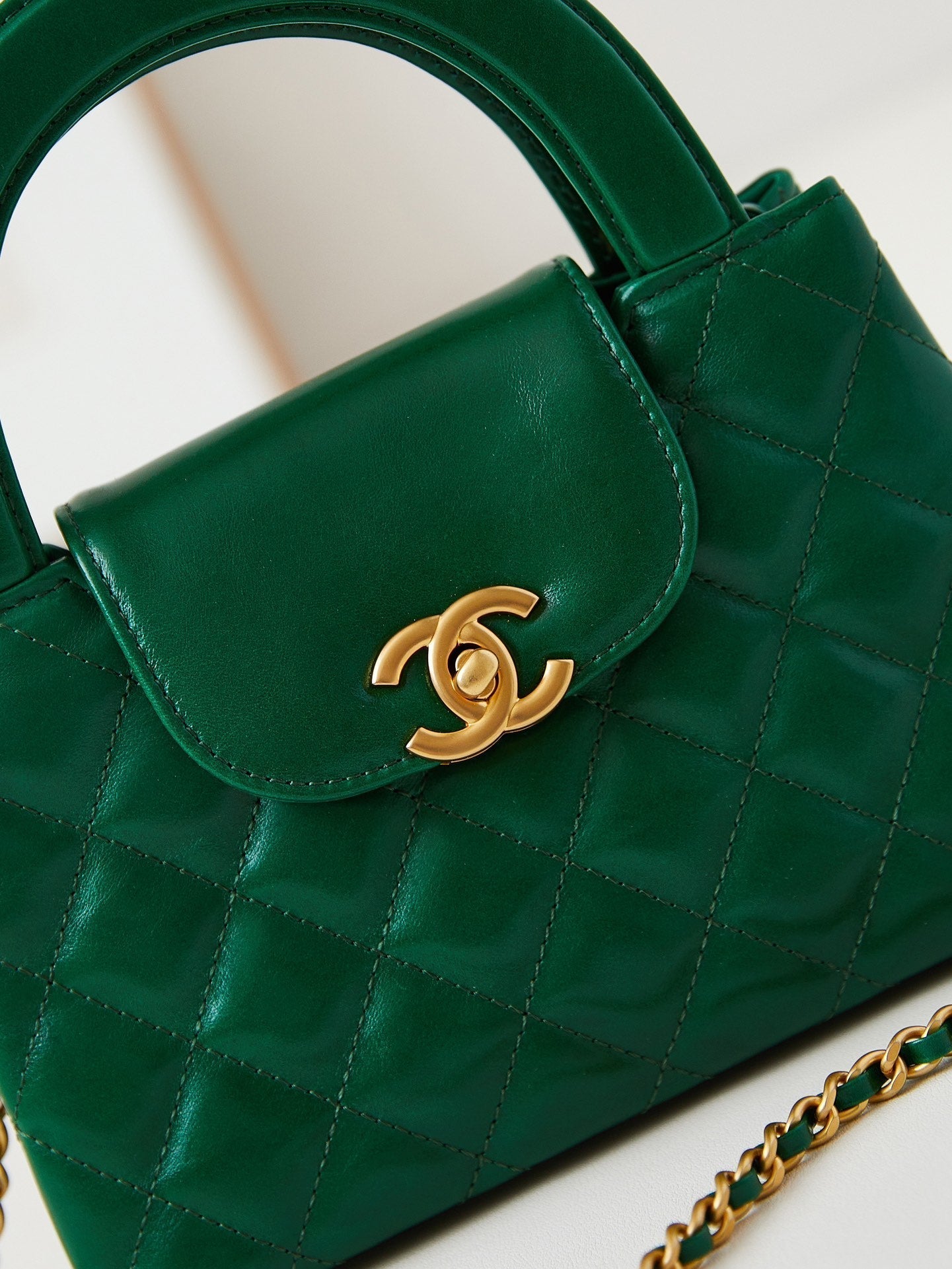cc 24a nano 19cm kelly shopper bag green lambskin mysite