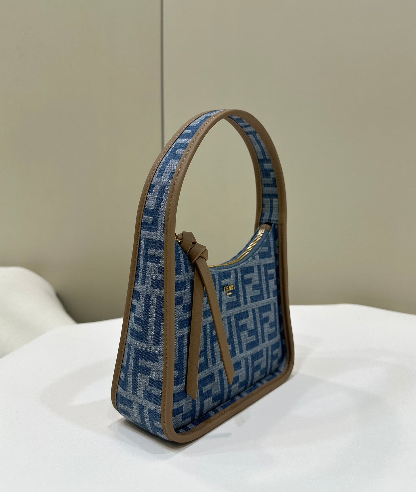 FENDI MEDIUM 27 BAG IN TRUE BLUE MONOGRAM DENIM GOLD HARDWARE mysite