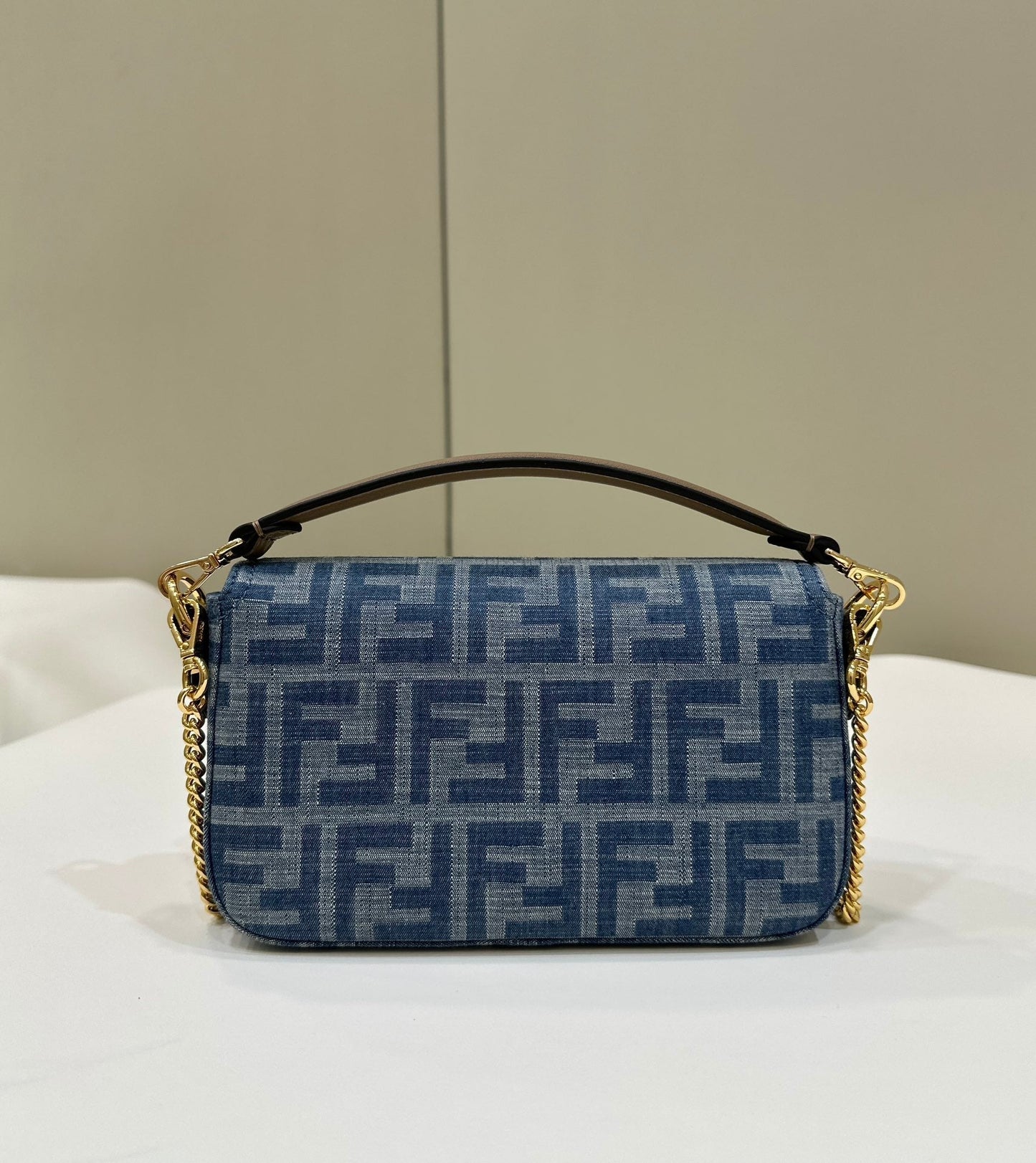 BAGUETTE MINI 19 BAG IN CERULEAN BLUE MONOGRAM DENIM WITH GOLD HARDWARE mysite