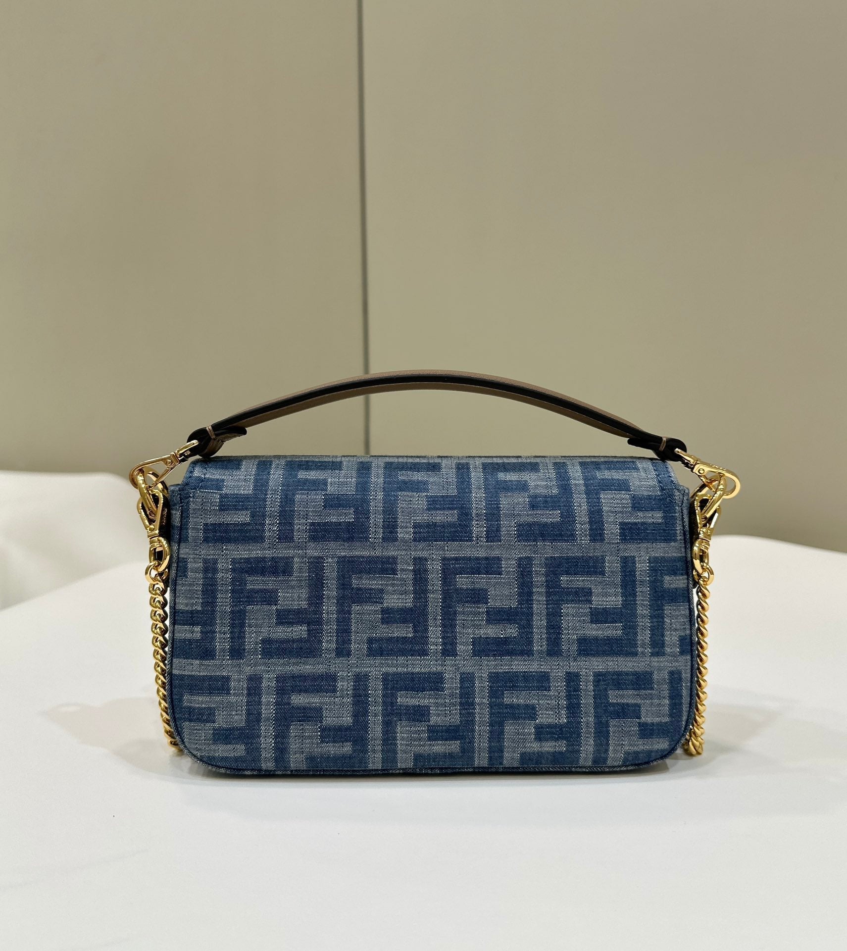 BAGUETTE MINI 19 BAG IN CERULEAN BLUE MONOGRAM DENIM WITH GOLD HARDWARE mysite