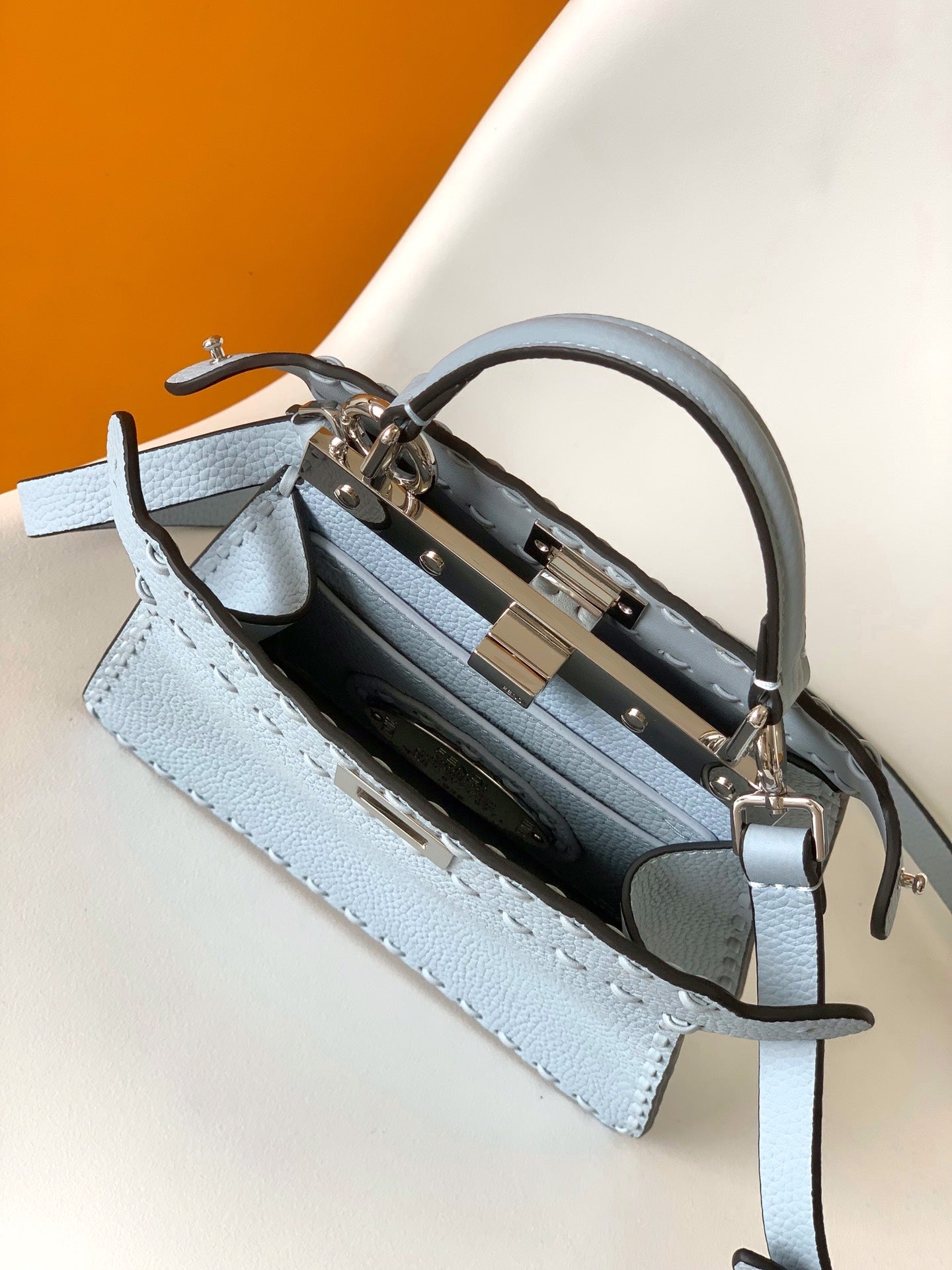 Peekaboo ISeeU Petite 20 Bag Baby Blue Leather Shw mysite