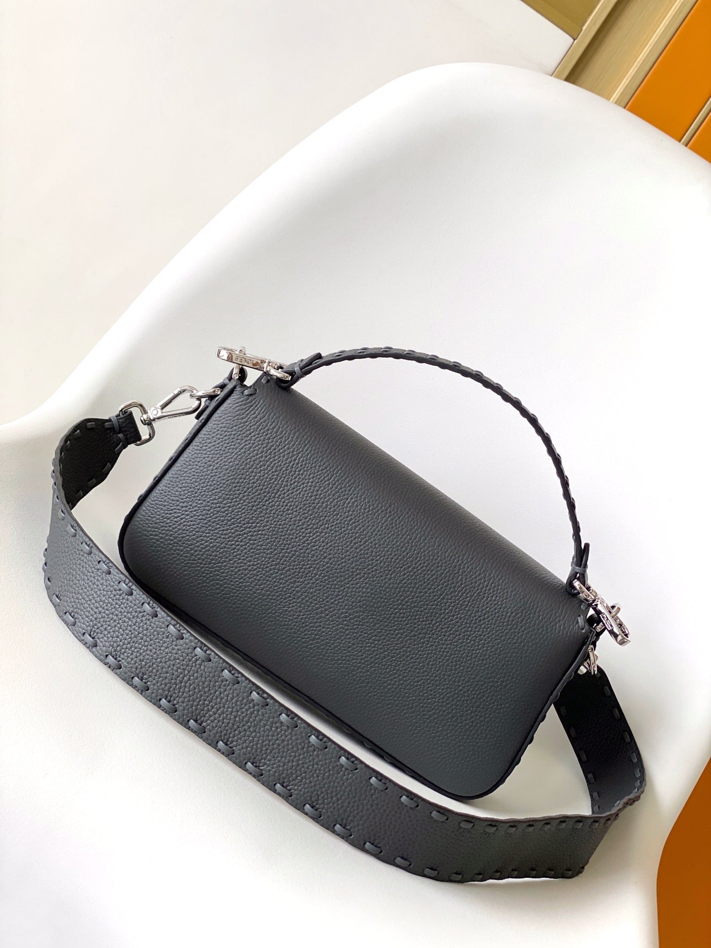 Fend Baguette 27 Bag Black Calfskin Shw mysite