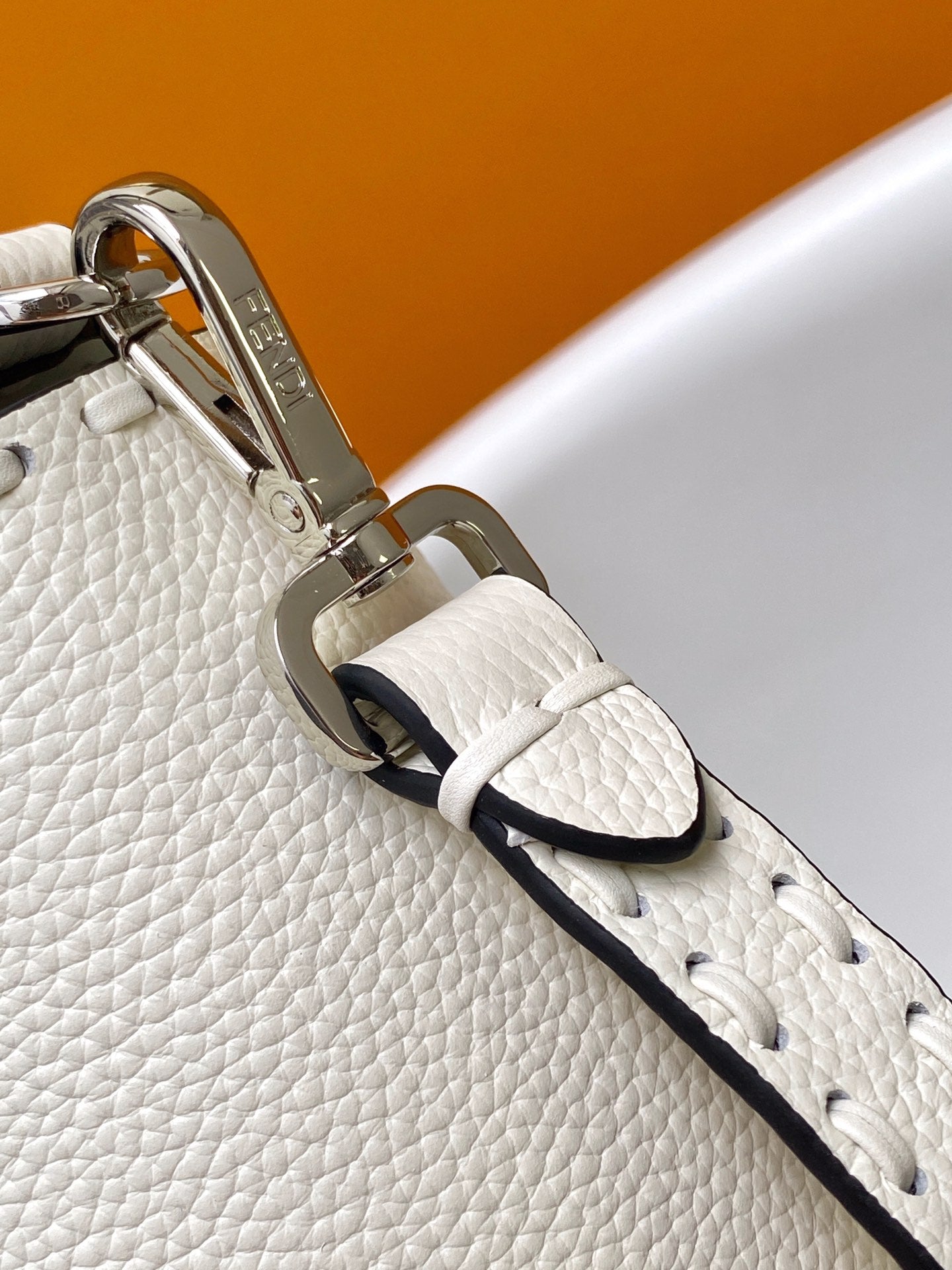Fend Baguette 27 Bag White Calfskin Shw mysite