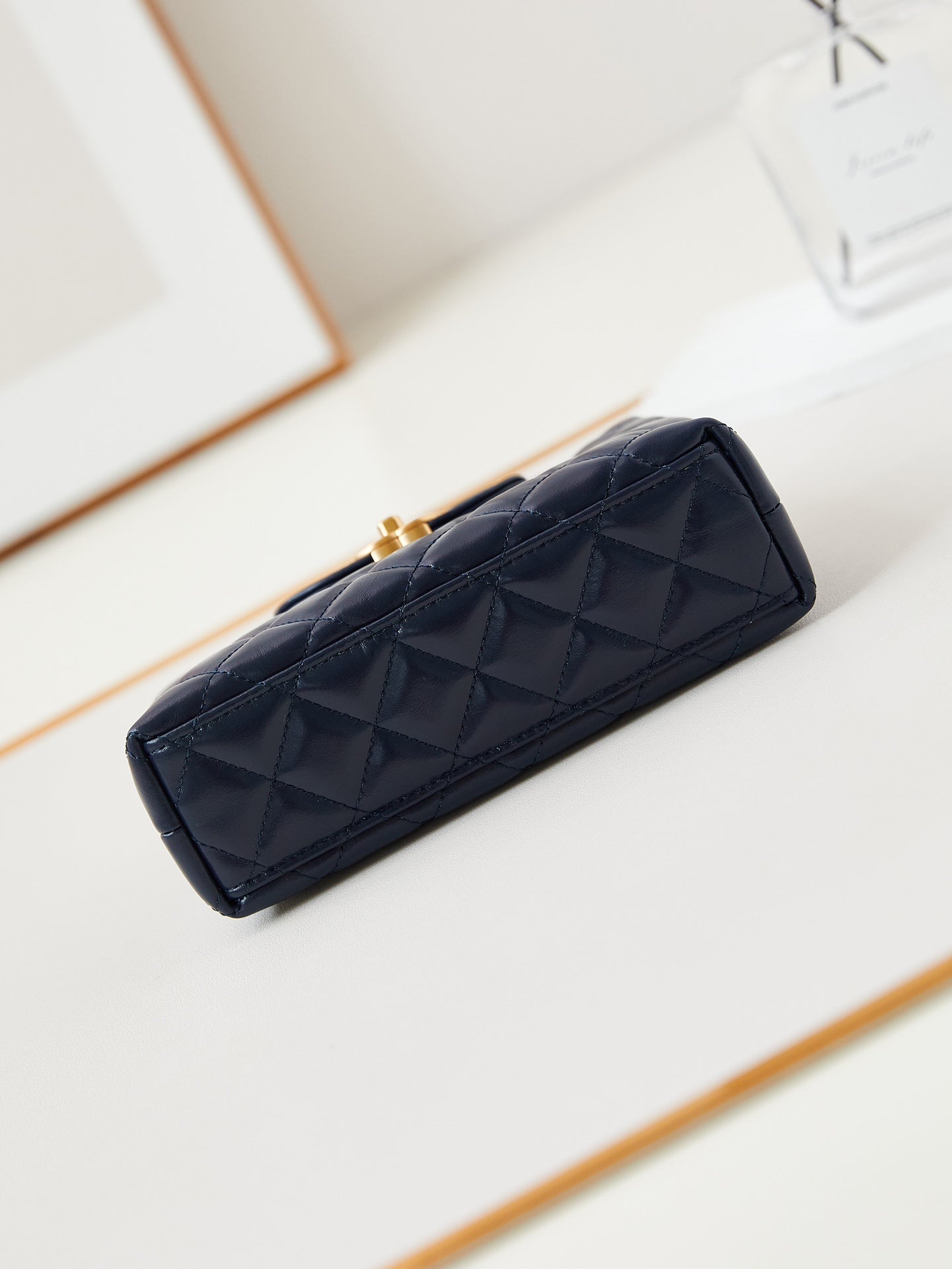 cc 24a nano 19cm kelly shopper bag navy blue lambskin mysite