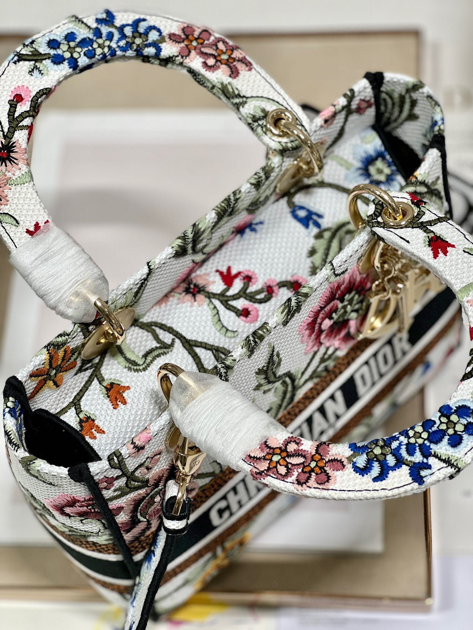 CD Floral White Lady Dior Bag Canvas 336682 mysite