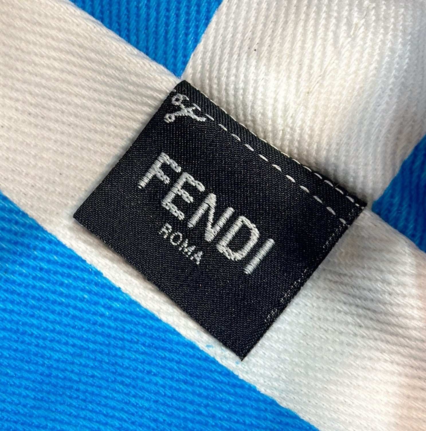 MINI ROLL BAG 15 OCEAN BLUE MIX WHITE FF JACQUARD FABRIC mysite