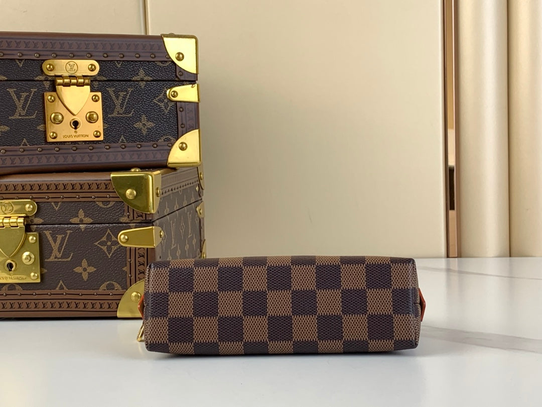 COSMETIC POUCH PM 19 IN BROWN DAMIER EBENE CANVAS mysite